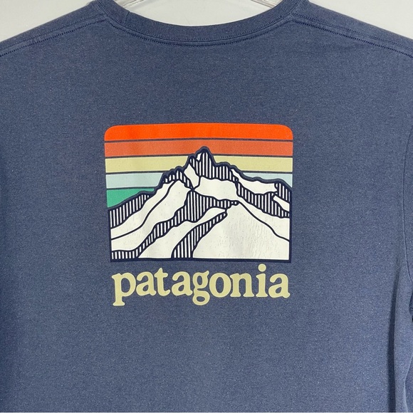 PATAGONIA LINE LOGO RIDGE POCKET RESPONSIBILI-TEE MEN'S BLUE BACK GRAPHIC LARGE - Picture 7 of 13